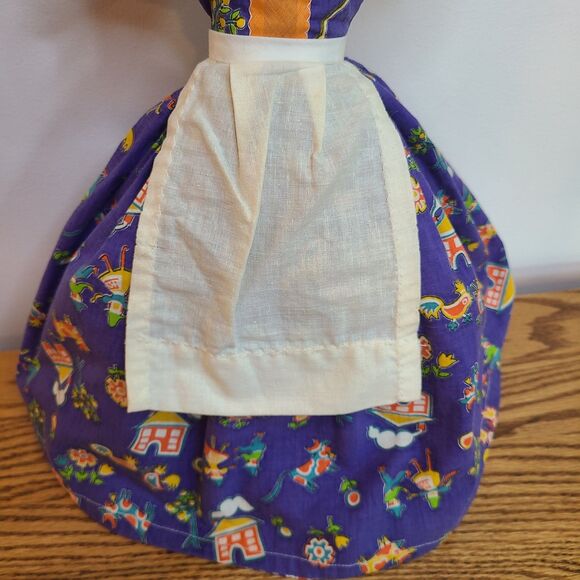 Vintage Topsy Turvy Handmade Folk Art Doll Rag Doll Two Dolls In One Primitive - Picture 9 of 10